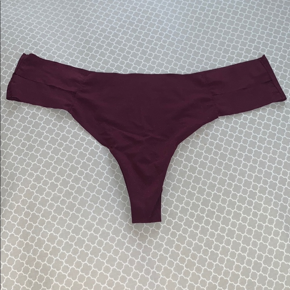 pink no show maroon thong